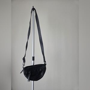 Black Pebbled Leather Shoulder Bag